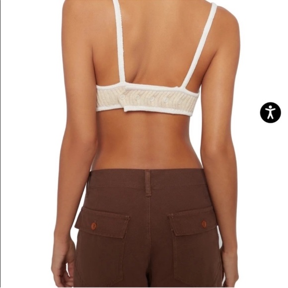 NWOT Danielle GUIZIO Rib Knit Seam Exposed Bra in Cream Size Small !BRA ONLY - Picture 2 of 4